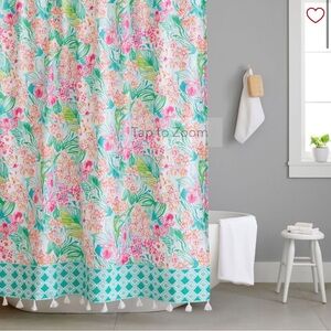 Lilly Pulitzer orchid border shower curtain